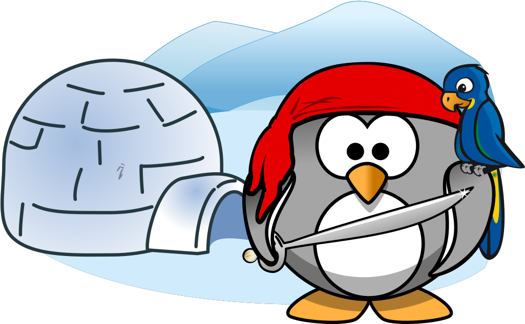 Penguin Pirate With Igloo Svg Clip Arts - Animated Clip Art - Png Download (1024x1024), Png Download