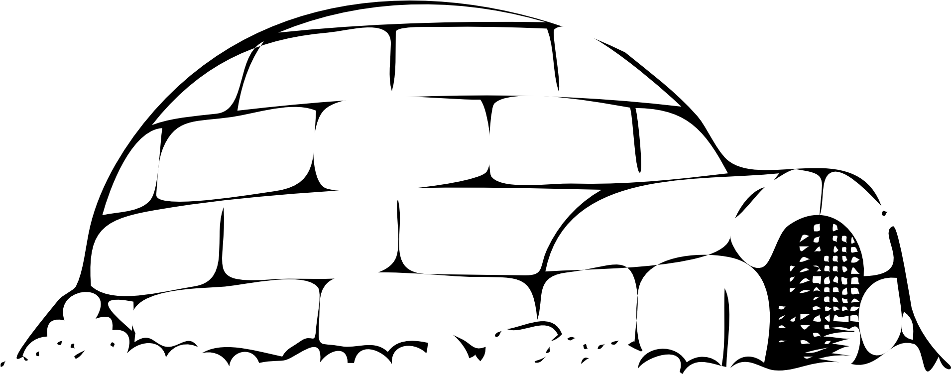 House Clip Art Transprent - Snow House Clipart Black And White - Png Download (1920x960), Png Download