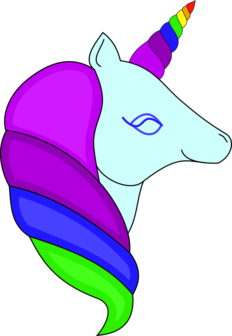 Unicorn Unicorn Head Rainbow - Tek Boynuzlu At Unicorn Resmi Clipart (500x724), Png Download