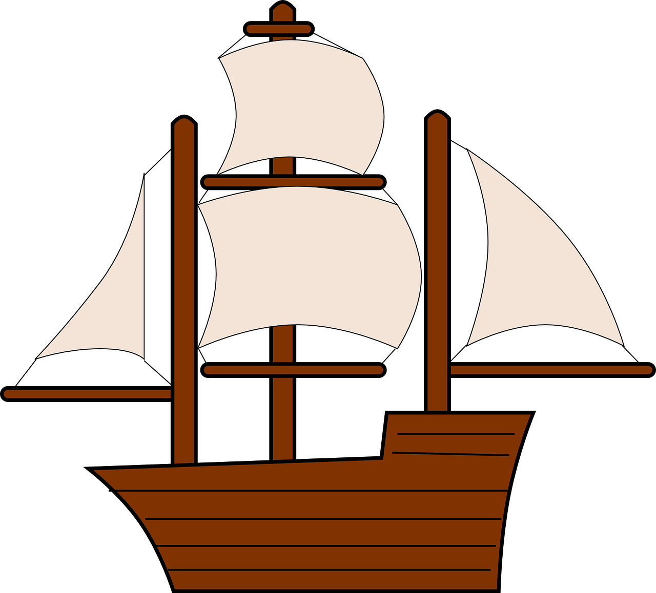 Sail Ship Clipart - Png Download (1280x1158), Png Download