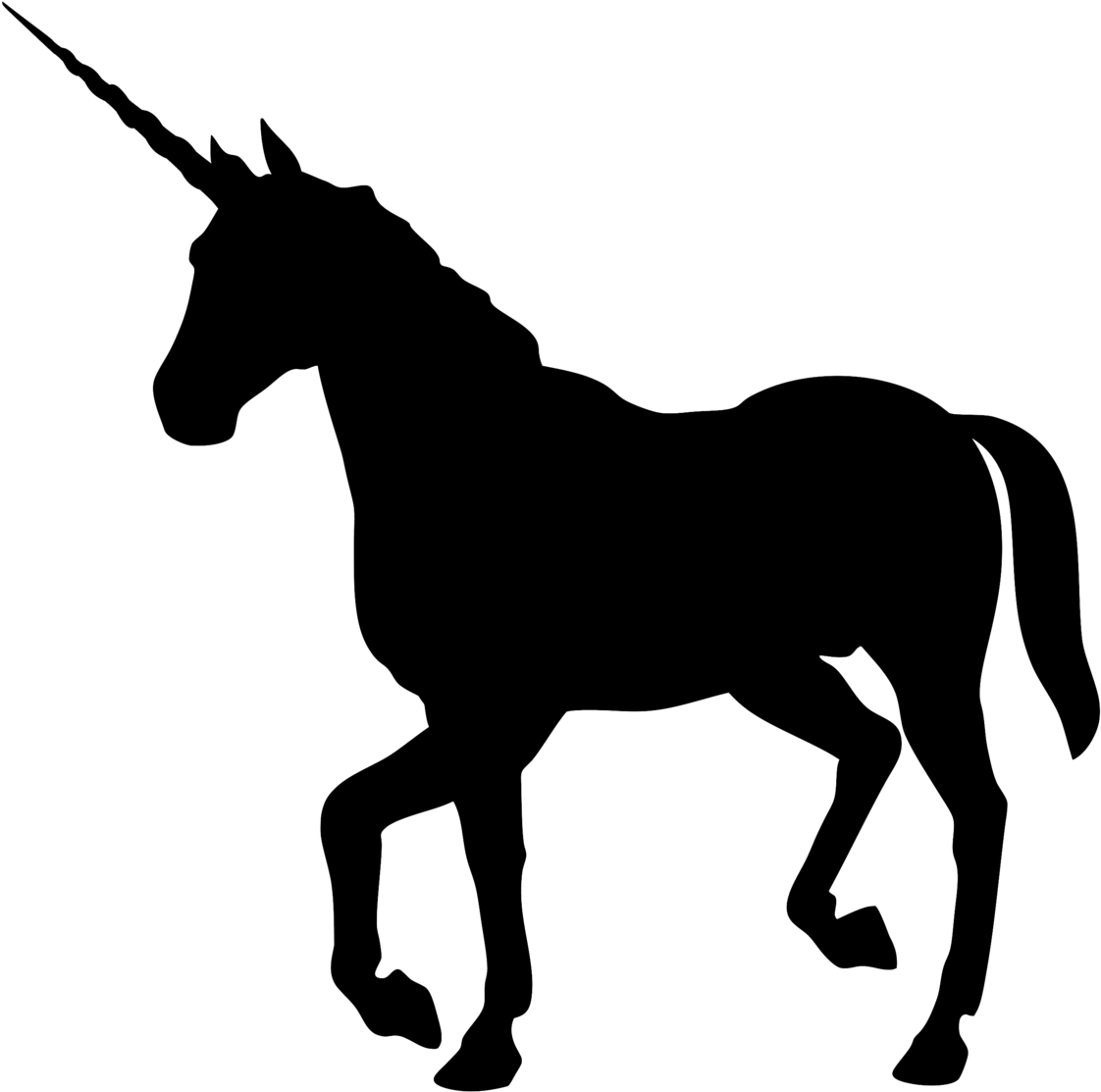 Black Unicorn Png Clipart (1280x1209), Png Download