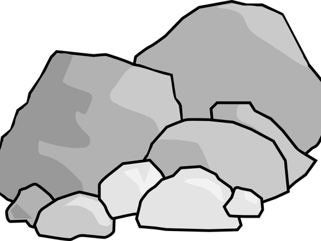Library Of Stone Svg Transparent Stock Black White - Rock Clipart - Png Download (640x480), Png Download