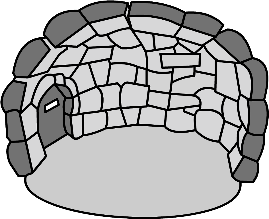Secret Stone Igloo - Basic Club Penguin Igloo Clipart (995x779), Png Download