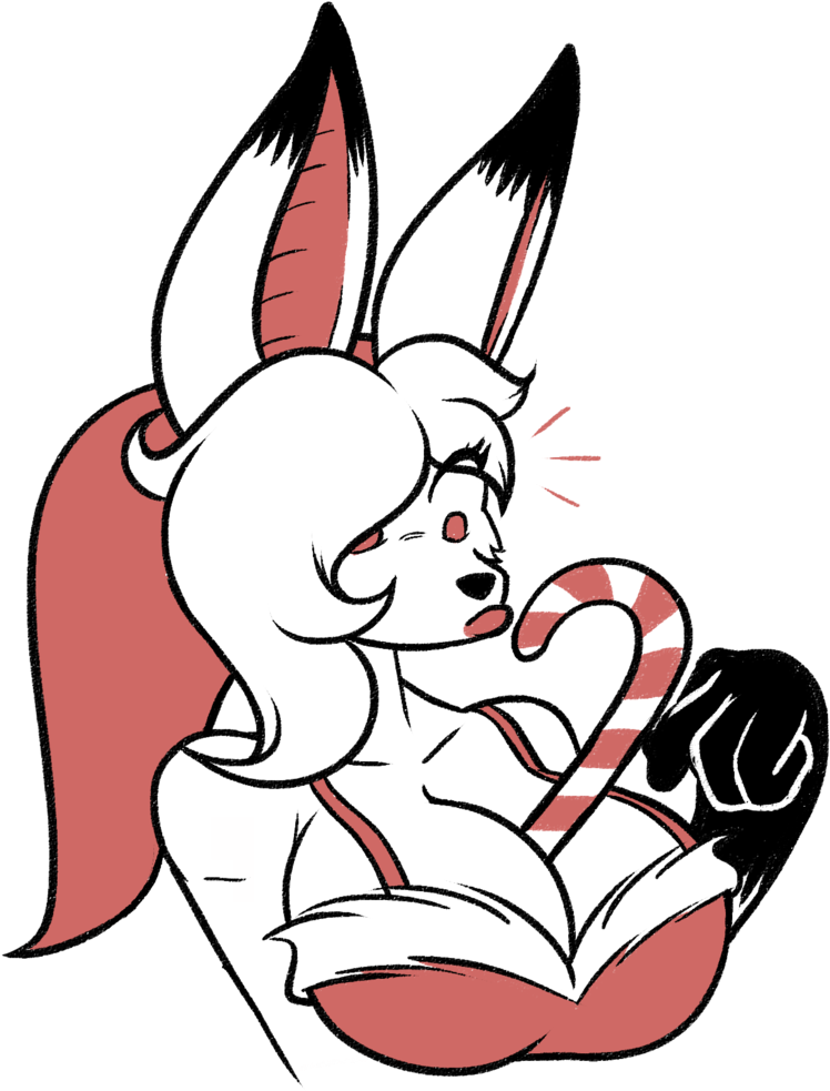 Candy Cane Cleavage By Frost-lock - Cartoon Clipart (748x983), Png Download