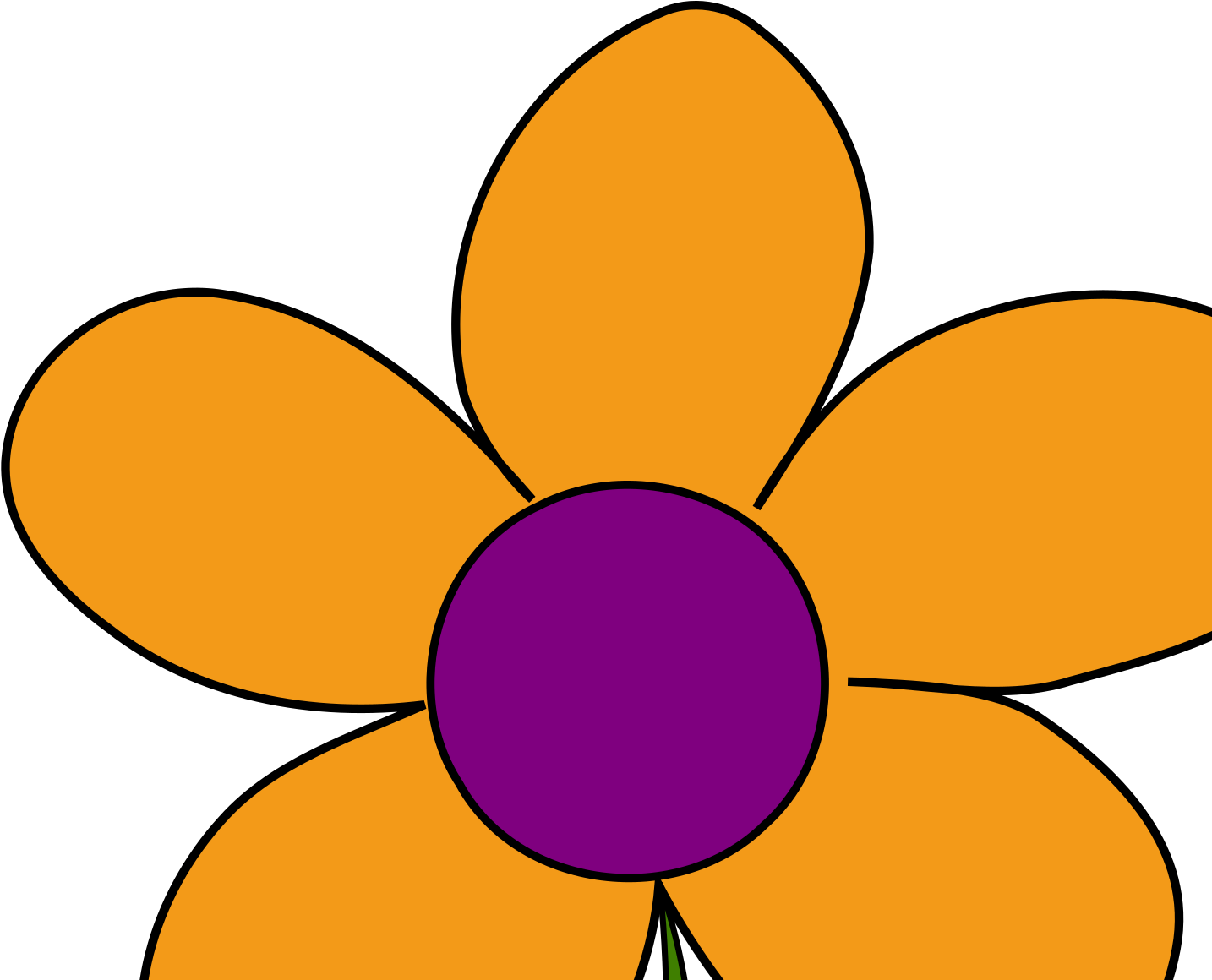Flower With 5 Petals Clipart - Png Download (1600x1600), Png Download