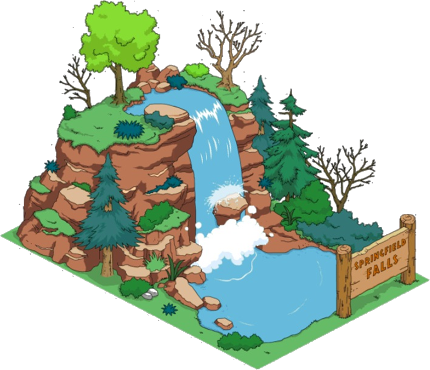 Transparent Waterfalls Png - Cartoon Water Falls Png Clipart (855x736), Png Download