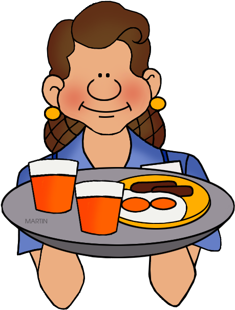 Taking Clipart Waitress Taking - Food Service Clip Art - Png Download (494x648), Png Download