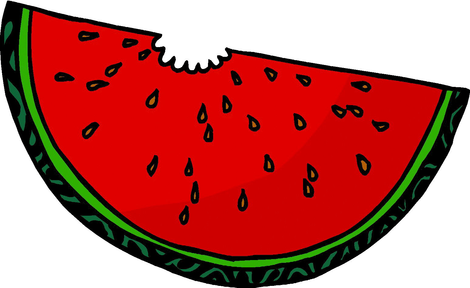 Watermelon Clipart June - Cartoon Picture Of Watermelon - Png Download (1548x948), Png Download