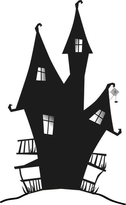 Fence Clipart Haunted House - Tim Burton House Drawing - Png Download (445x720), Png Download
