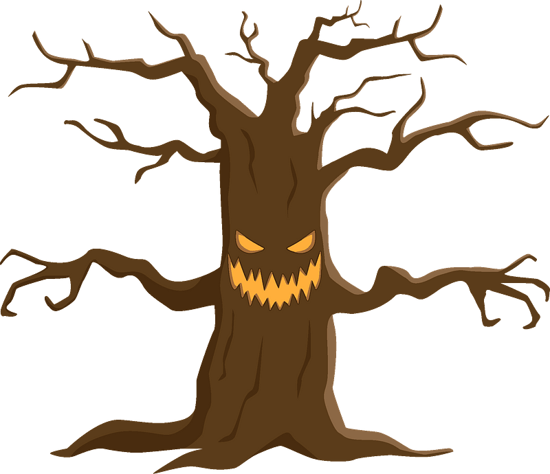 Haunted Tree Clipart - Illustration - Png Download (800x690), Png Download