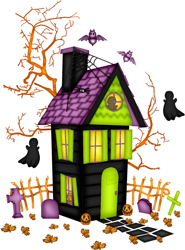 Transparent Halloween House Png - Halloween Haunted House Clipart (594x800), Png Download