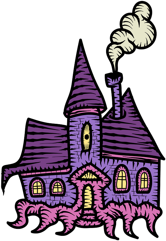 Casa Embrujada Clipart - Haunted House Color Drawings - Png Download (577x800), Png Download