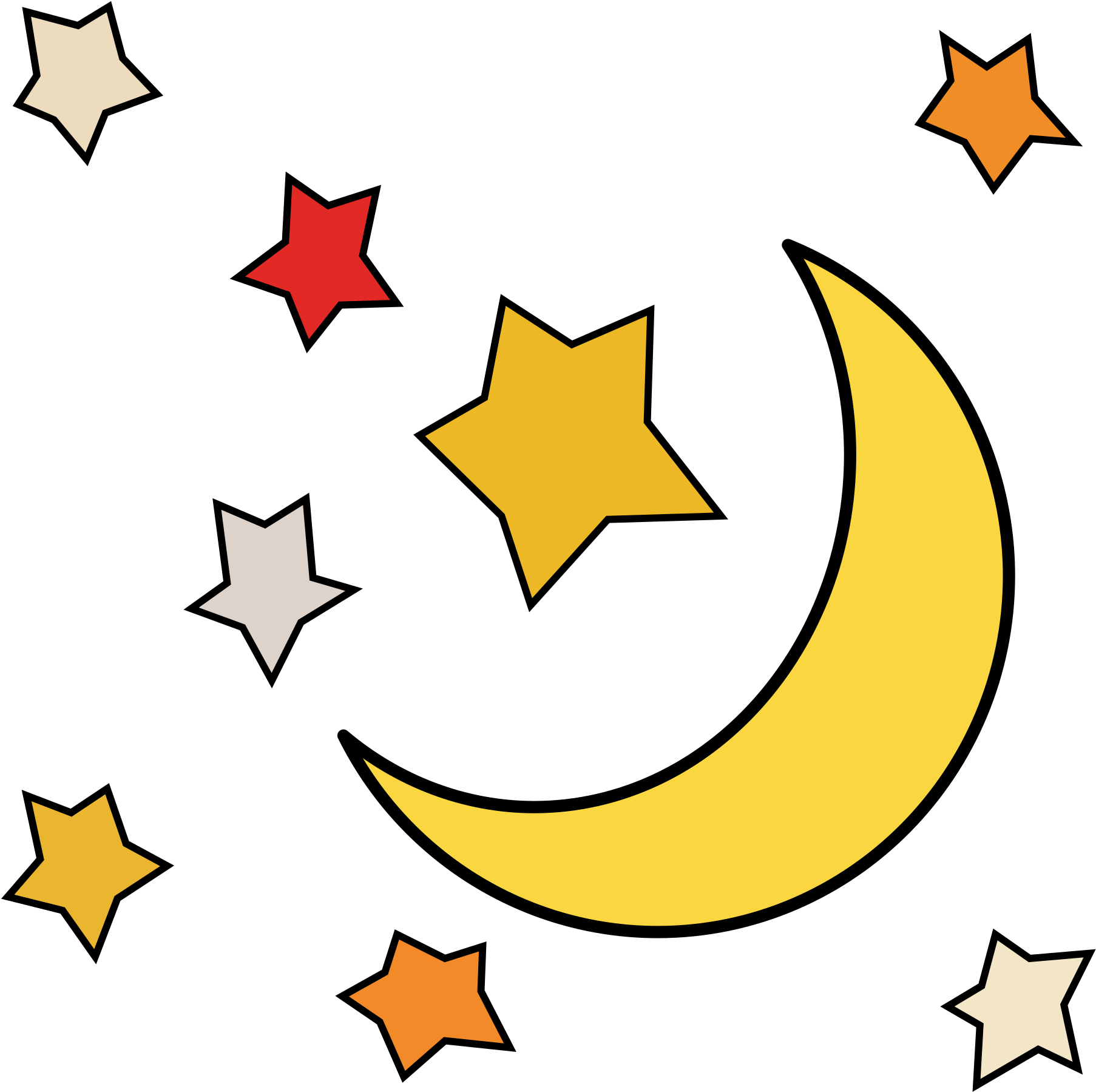 Download Moon Star Clip Art - Moon And Stars Transparent - Png Download