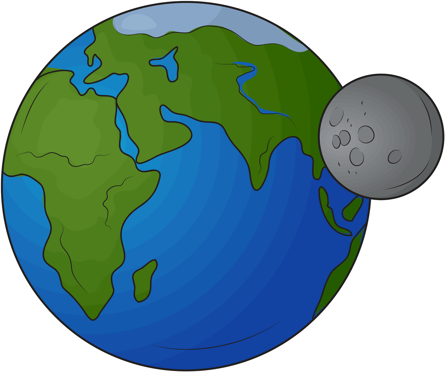 Earth And Moon Clipart - Moon And Earth Clip Art - Png Download (800x725), Png Download