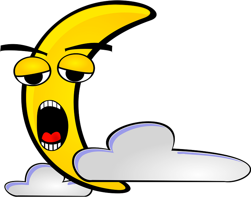 Moon Clipart - Sleeping Tired Moon Cartoon Png Transparent Png (800x629), Png Download