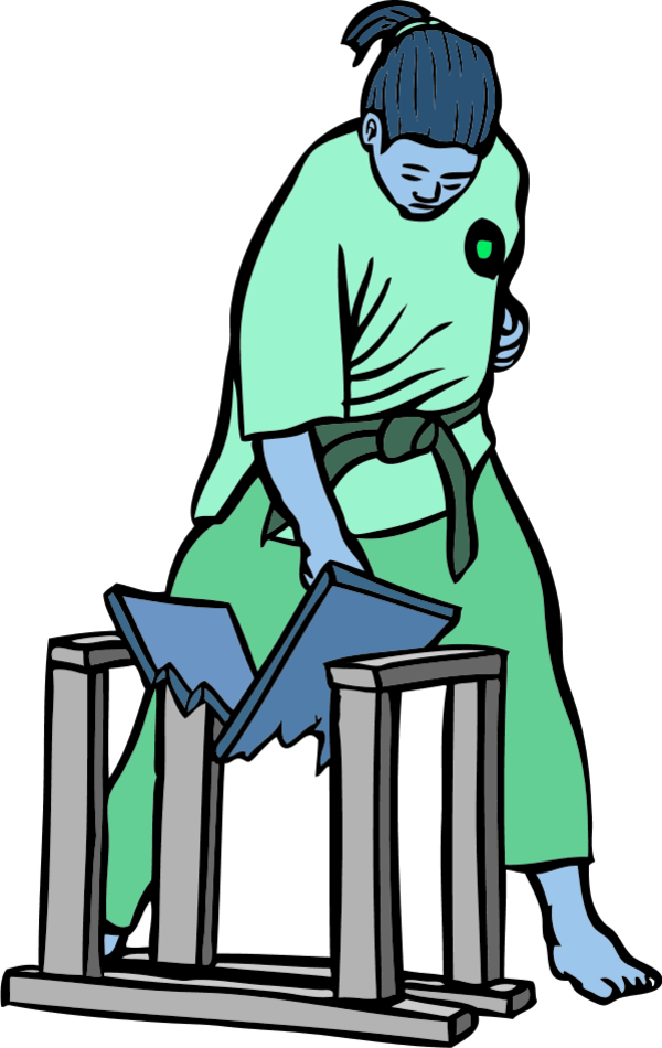 Karate Girl Breaks Board - Break Clipart - Png Download (600x950), Png Download