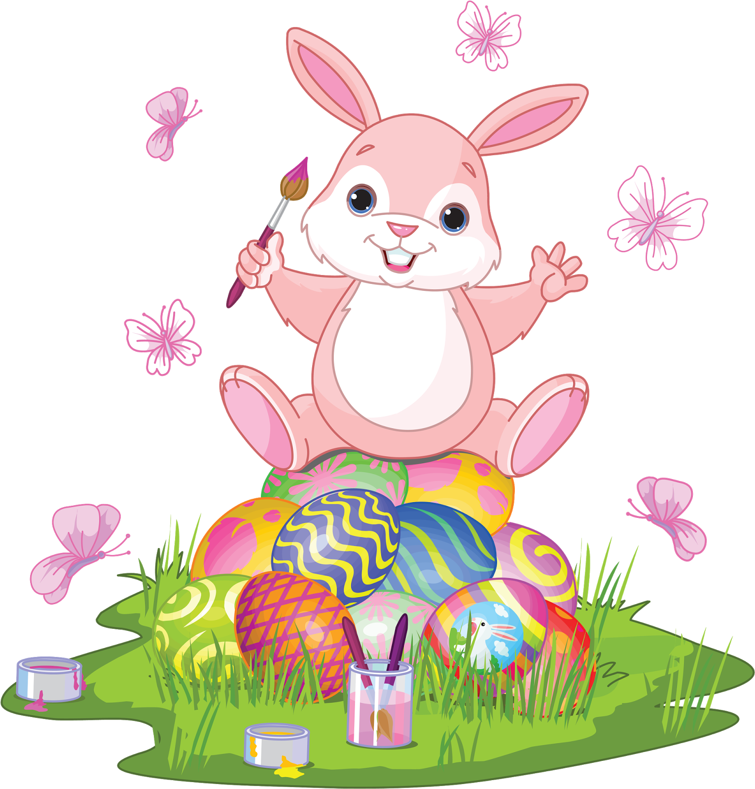Easter Pink Free - Free Easter Bunny Clipart - Png Download (1531x1601), Png Download