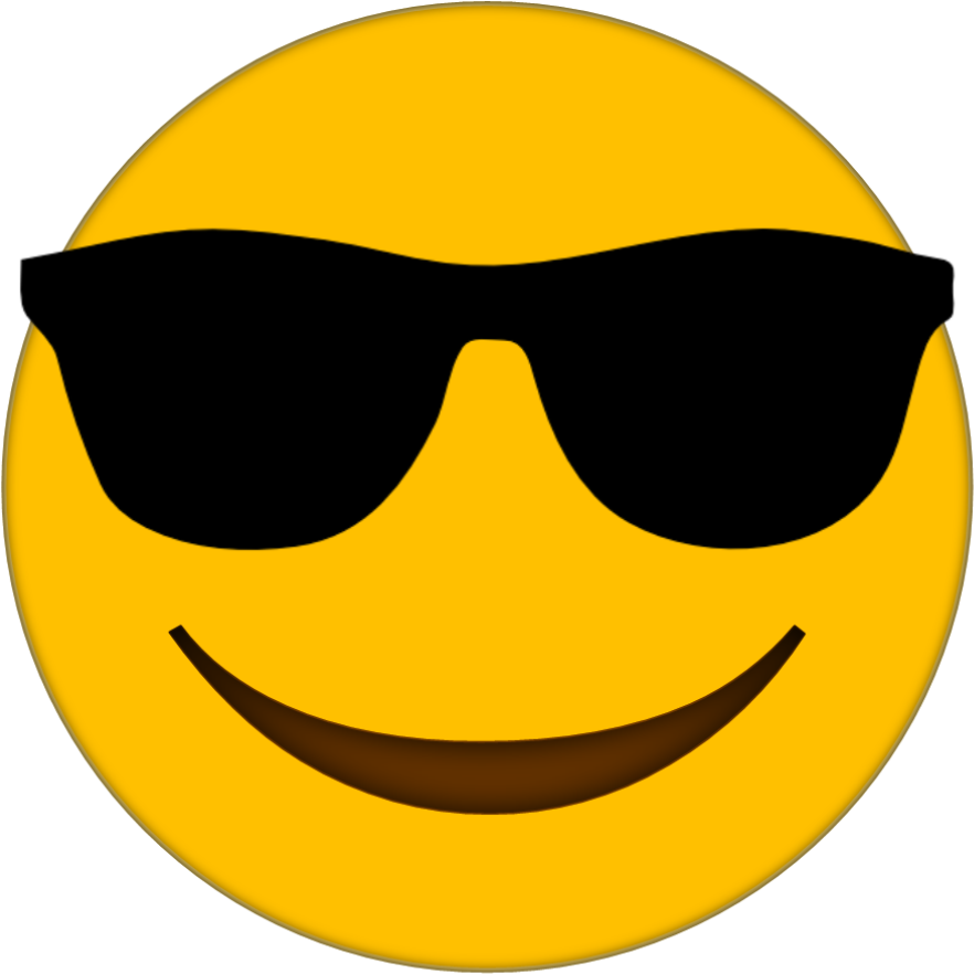 Emoji Clipart Sunglasses - Emoji With Sunglasses Png Transparent Png (882x882), Png Download