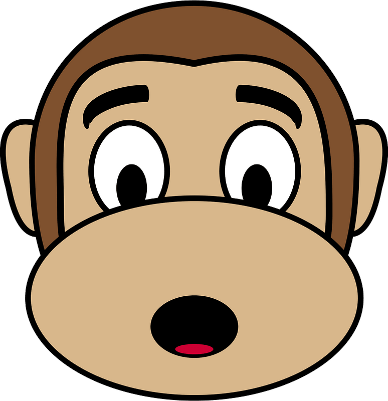 Surprised Monkey Emoji Clipart - Monkey Emoji - Png Download (774x800), Png Download