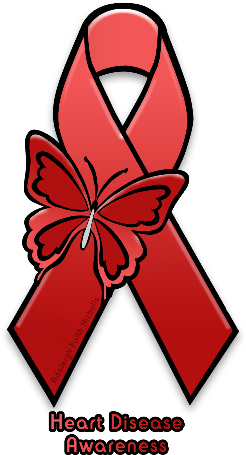 Heart Disease Clipart Image Download Symbol For Heart - Ribbon For Heart Failure - Png Download (1280x1829), Png Download