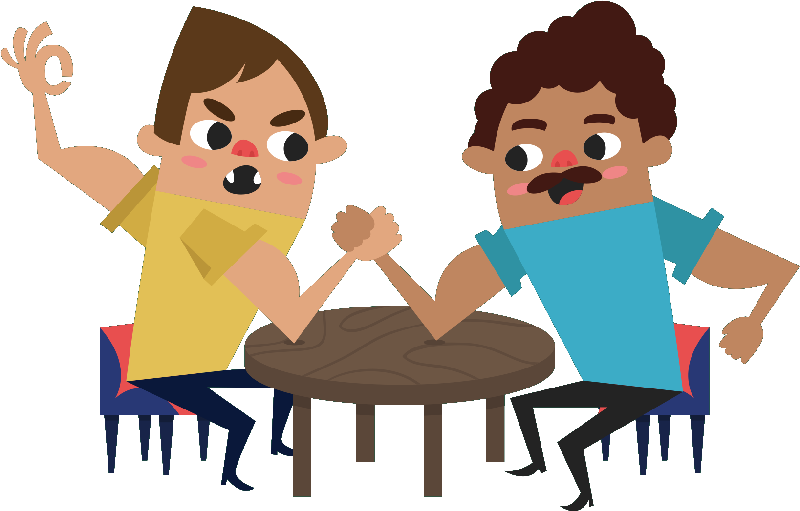 Transparent Arm Clipart Png - Arm Wrestling Clipart (1637x1047), Png Download