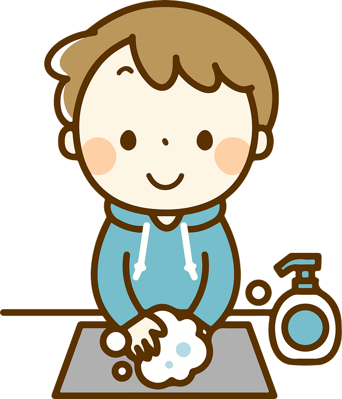 Child Boy Handwashing Clipart - Washing Your Hand Cartoon - Png Download (686x800), Png Download