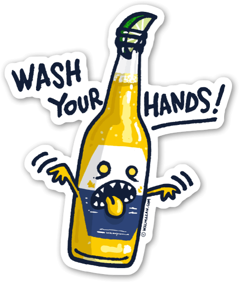 Wash Your Hands Sticker - Wash Your Hands Corona Beer Sticker Clipart (514x600), Png Download