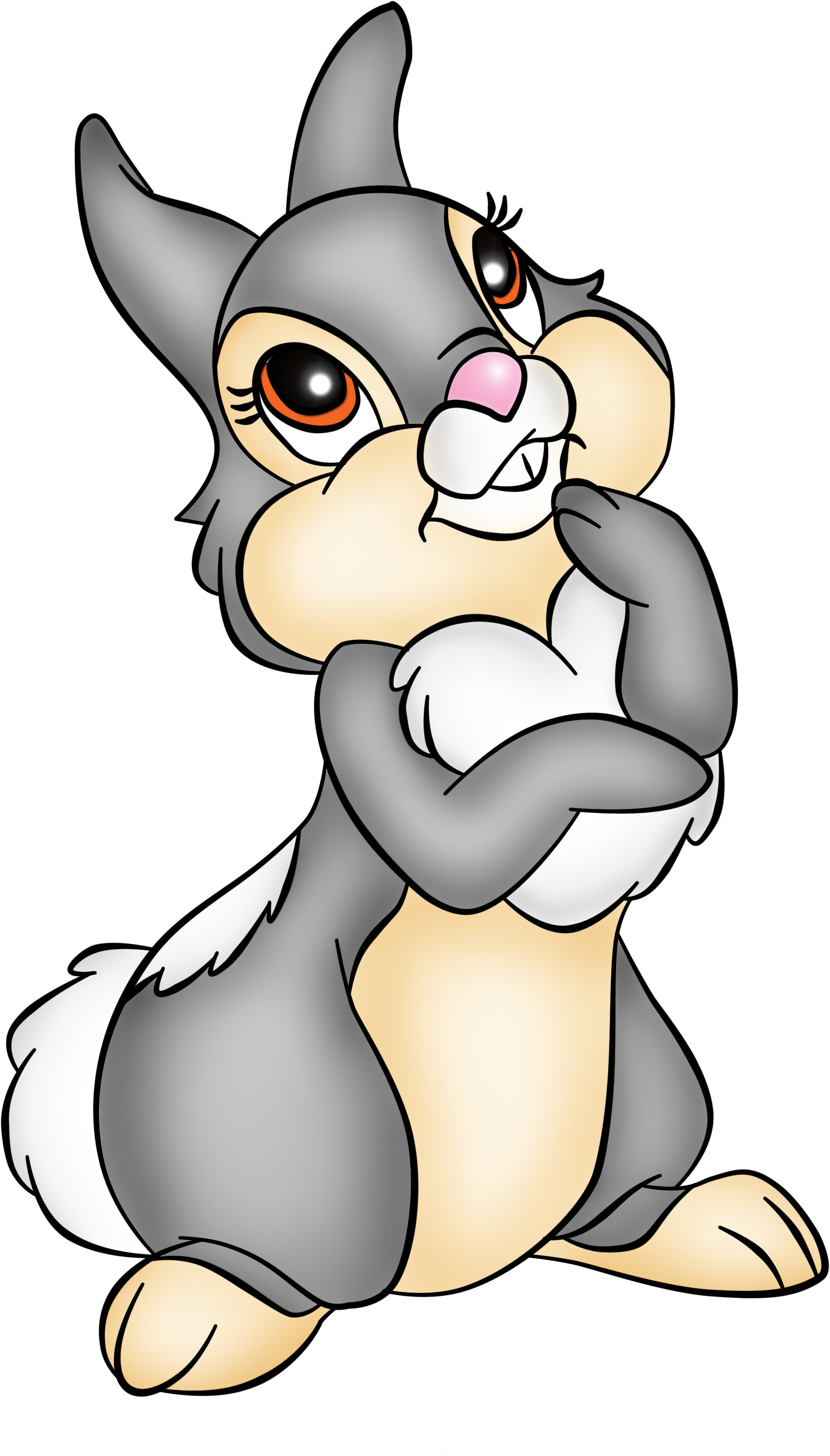 Clipart Bunny Thumper - Cute Bunny Looking Up Cartoon - Png Download (2480x3508), Png Download