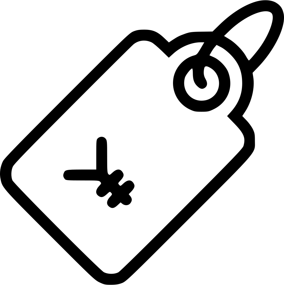 Tag Clipart Icon, Picture - Tag Clipart Black And White - Png Download (980x982), Png Download