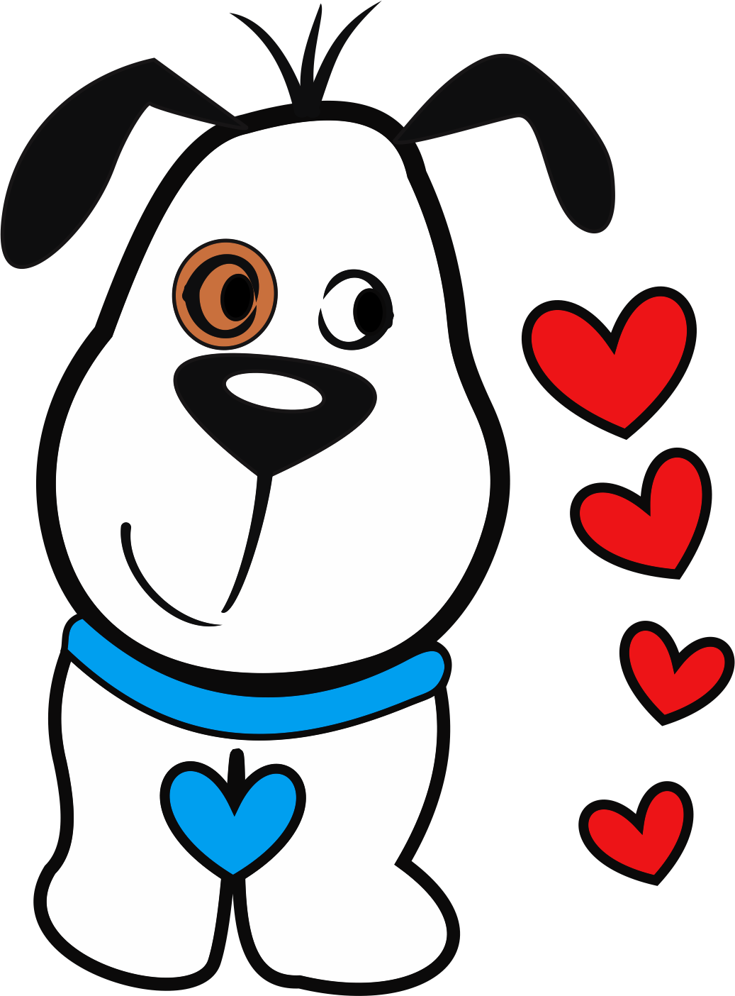 Pitbull Clipart Spotty Dog - Easy Valentines Day Drawing - Png Download (1037x1404), Png Download