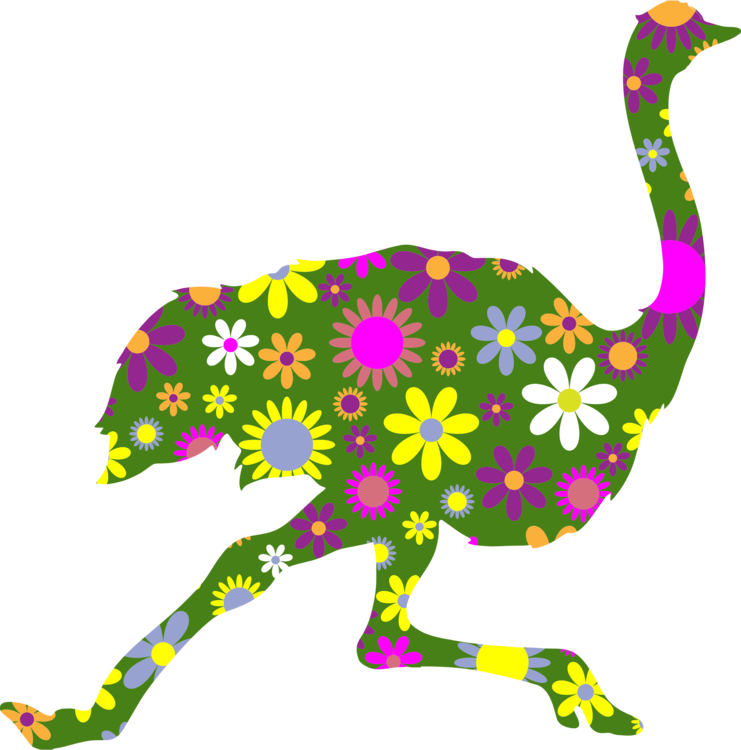 Leaf,purple,bird - Common Ostrich Clipart (741x750), Png Download