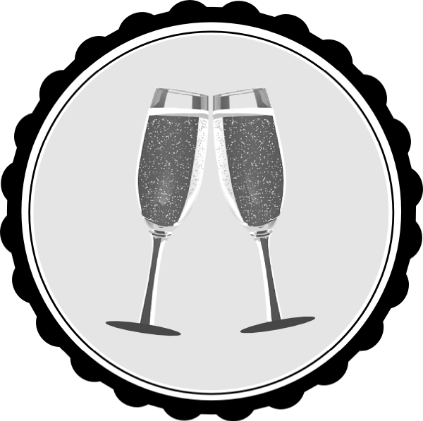 Silver Champagne Flutes Clipart - Png Download (600x597), Png Download