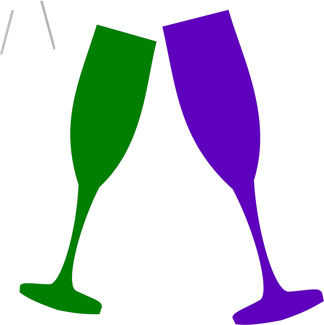 Black And White Champagne Glasses Clipart (1600x1600), Png Download