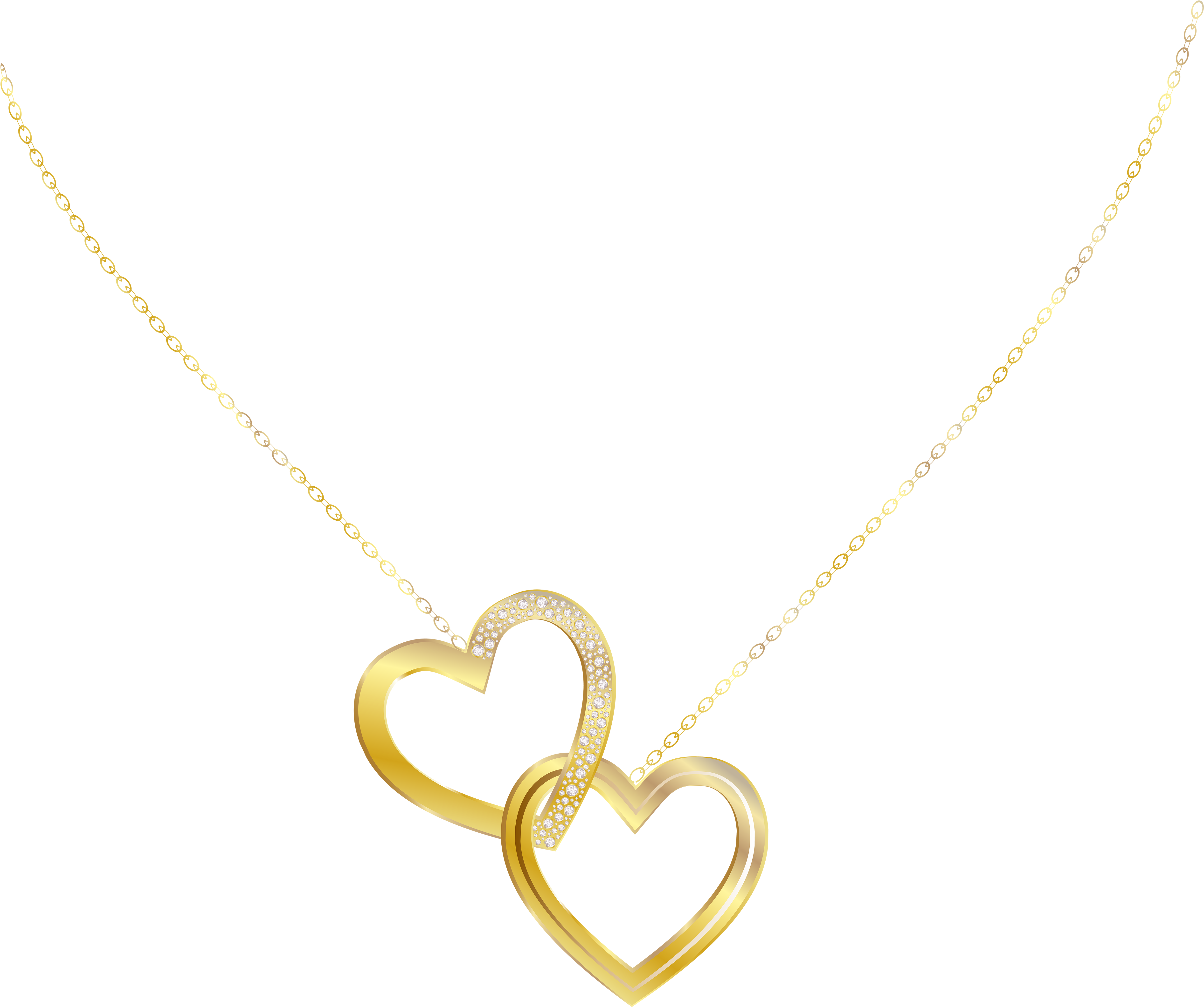 Free Library Gold Necklace Png Clip Art Image Gallery - Gold Necklace Transparent Png (4990x4176), Png Download