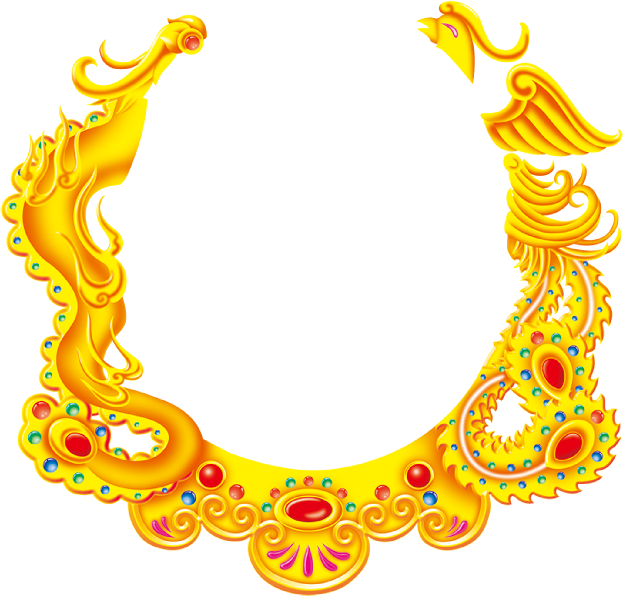 Jewellery Necklace Gold - 初 八 新年 Gif Clipart (2055x1966), Png Download