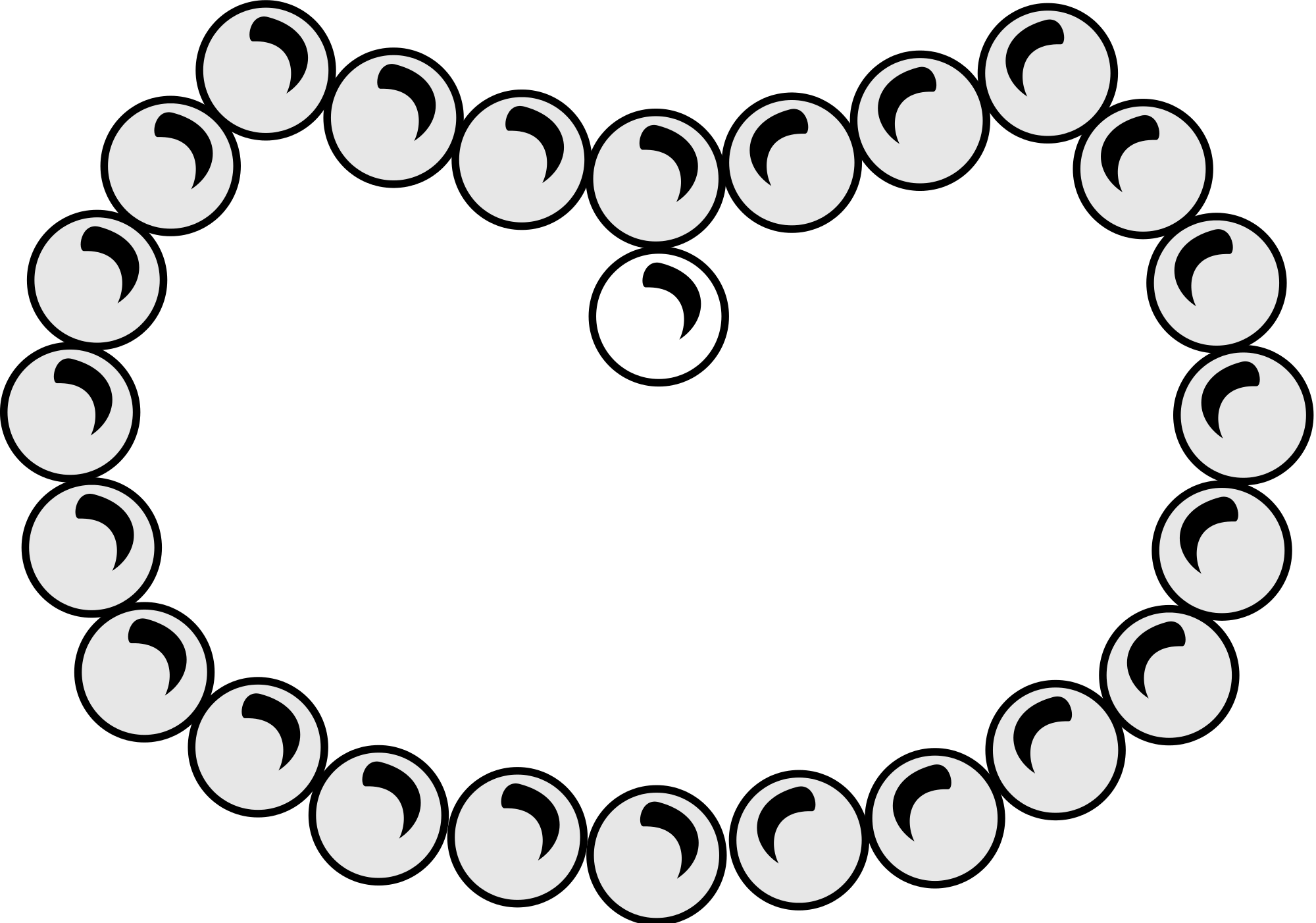 Necklace Svg Pearl Transparent & Png Clipart Free Download - Pearl Necklace Svg (2000x1402), Png Download