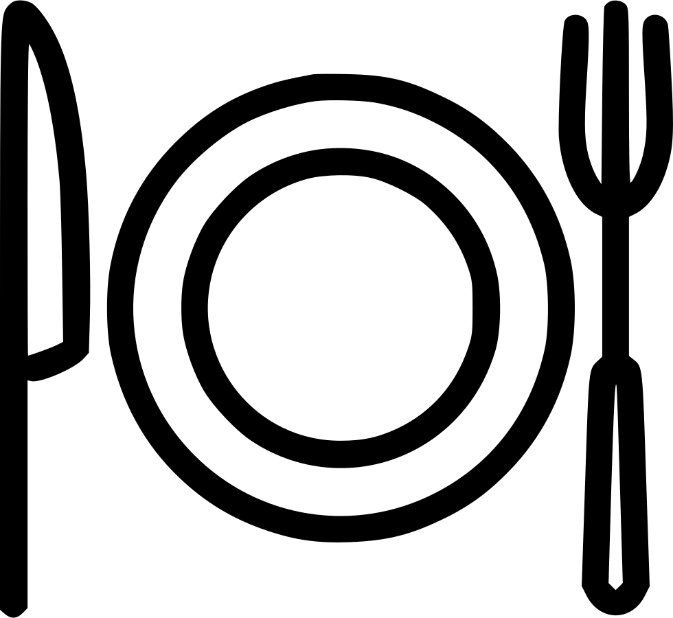Plate With Fork And Knife - Circle Clipart (980x900), Png Download