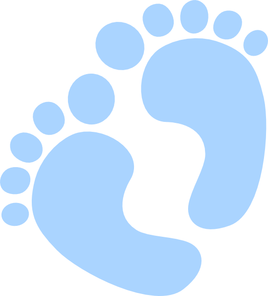 Baby Clipart Hands And Feet Blue - Png Download (540x595), Png Download