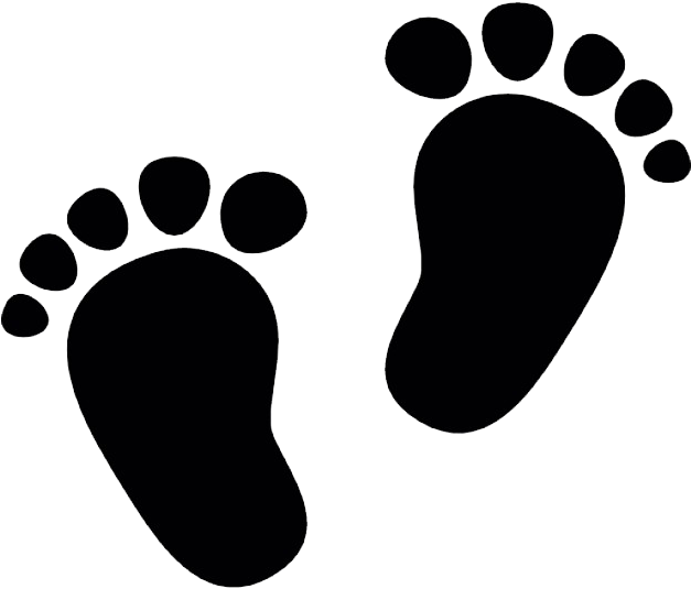 Footprint Infant Clip Art - Baby Feet Clipart Black And White - Png Download (626x626), Png Download
