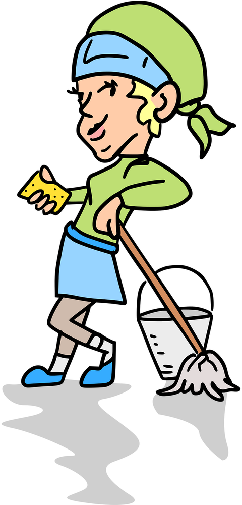 Woman Bucket Clean - การ์ตูน ทํา ความ สะอาด Clipart (500x1000), Png Download