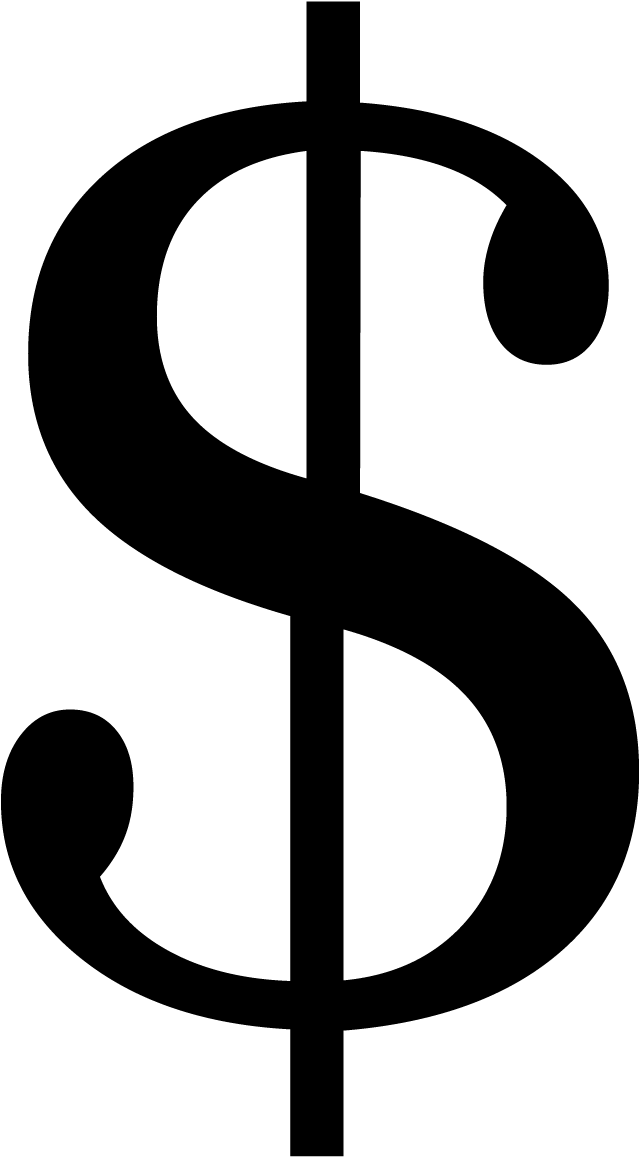 Dollar Icon Png - Black And White Dollar Sign Transparent Background Clipart (1500x1500), Png Download