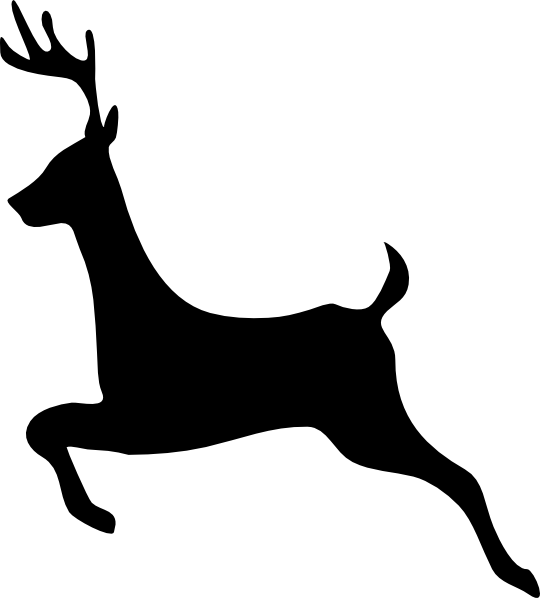 Deer Outline Profile Clip Art At Clker - Reindeer Clipart Silhouette - Png Download (540x598), Png Download