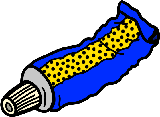 Yellow And Blue Tube Line Art Vector Image - Toothpaste Clipart - Png Download (600x600), Png Download