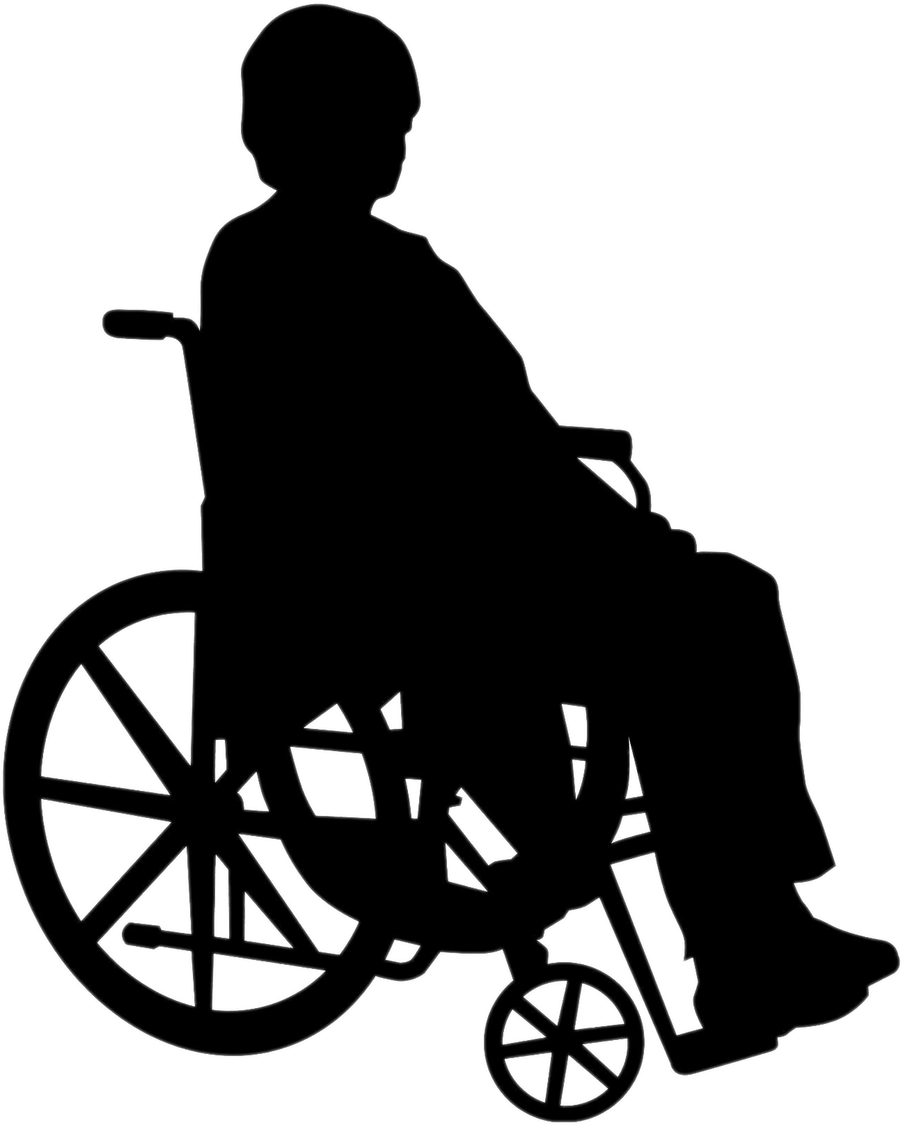 Wheelchair Person Silhouette Png , Png Download - Person In Wheelchair Silhouette Clipart (1297x1616), Png Download