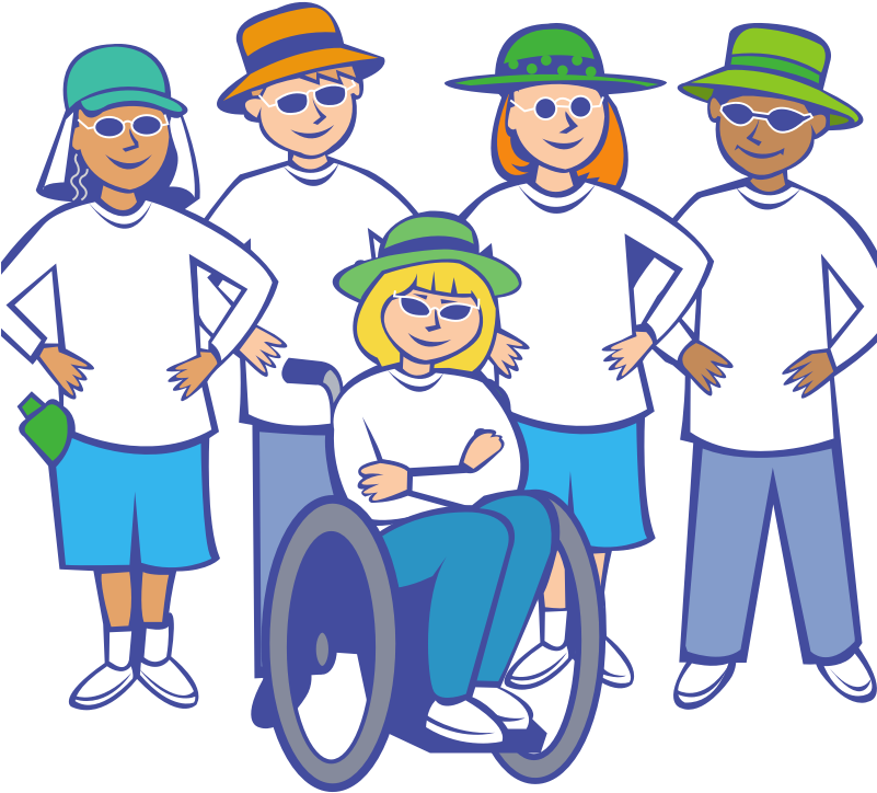 Group, People, Woman, Girls, Pretty, Wheelchair User - Person With Disability Clipart Png Transparent Png (640x547), Png Download