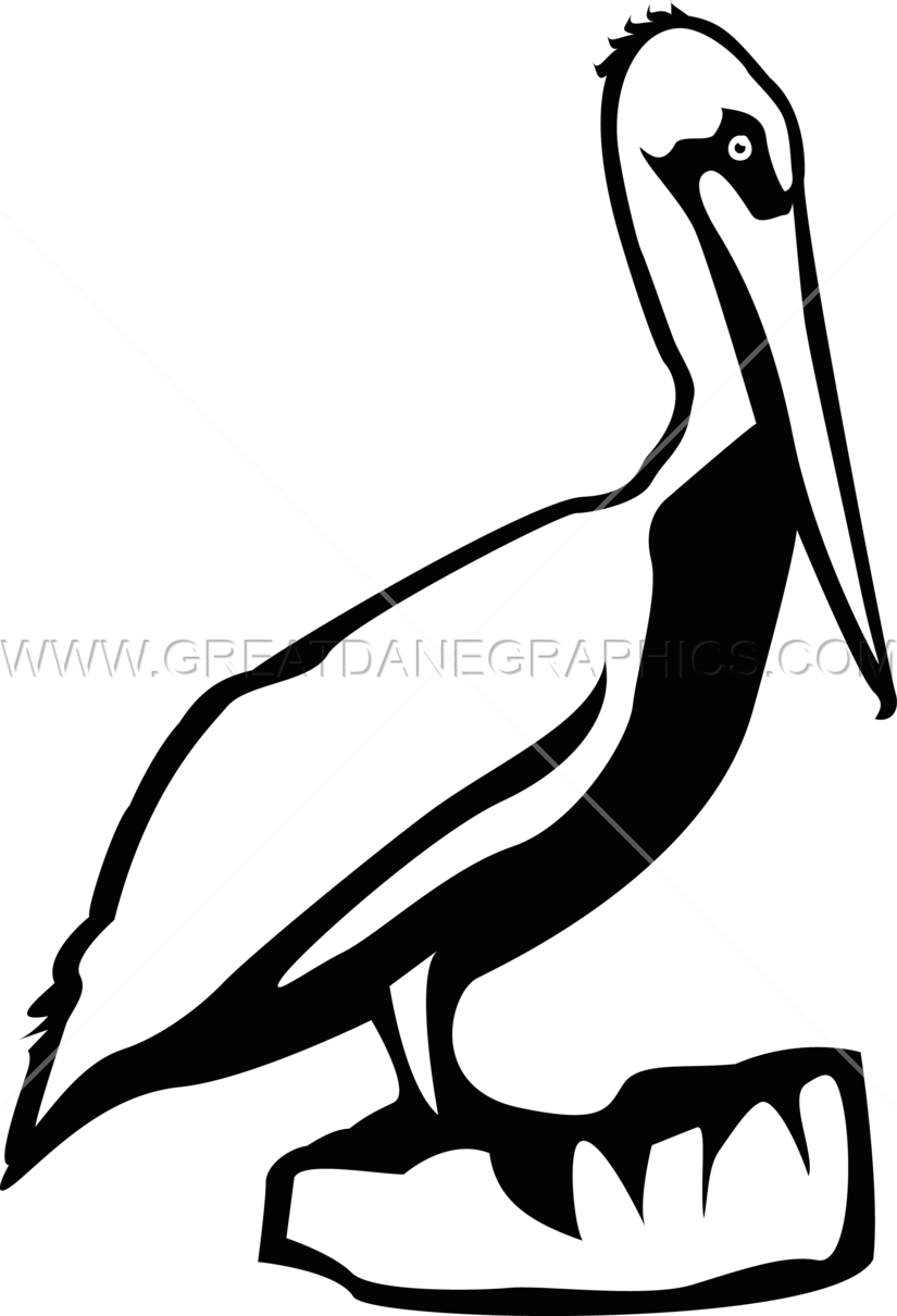 Pixels Production Ready Artwork - Pelican Black And White Clipart (825x1210), Png Download