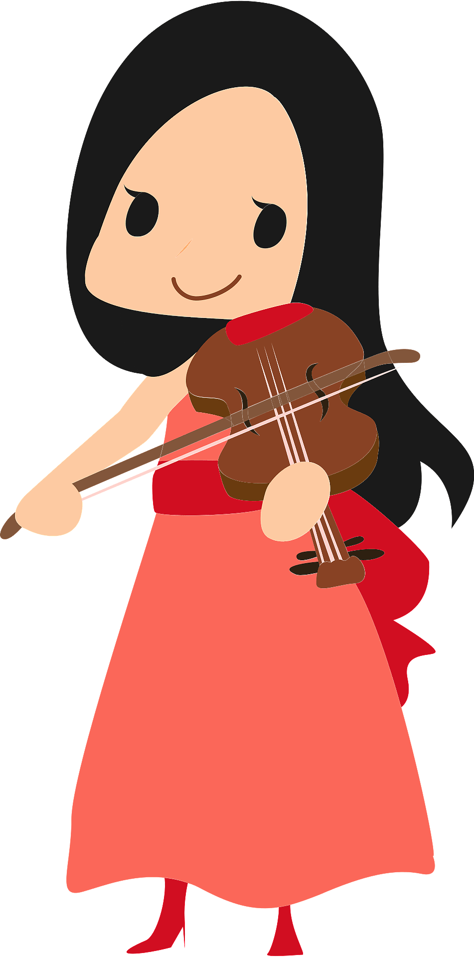 Girl Playing Violin Clipart - Png Download (951x1920), Png Download