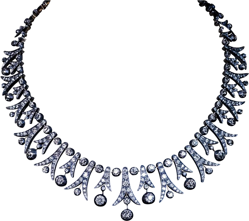 Transparent Jewerly Clip Art - Vintage Diamond Necklaces - Png Download (855x757), Png Download