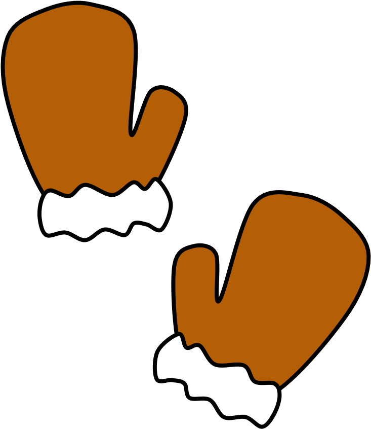 Mittens Clipart Brown, Mittens Brown Transparent Free - Brown Mitten Clipart - Png Download (816x1056), Png Download