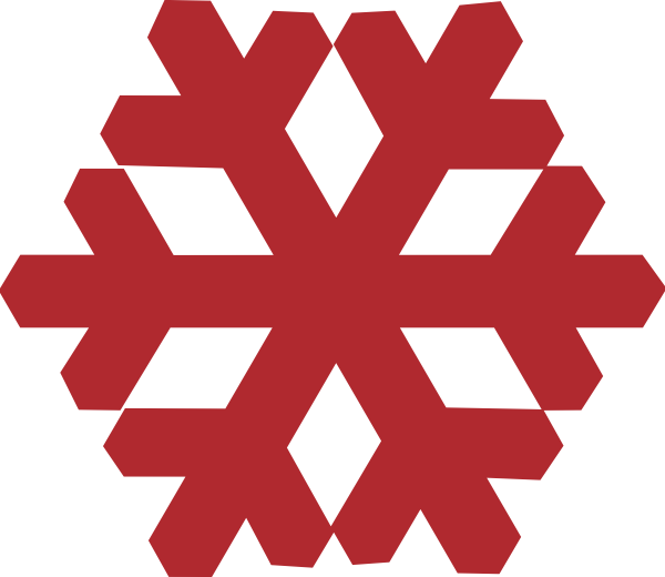 Snowflake Or Mitten Clipart Jpg Black And White Download - Red Snowflakes Clipart - Png Download (600x520), Png Download